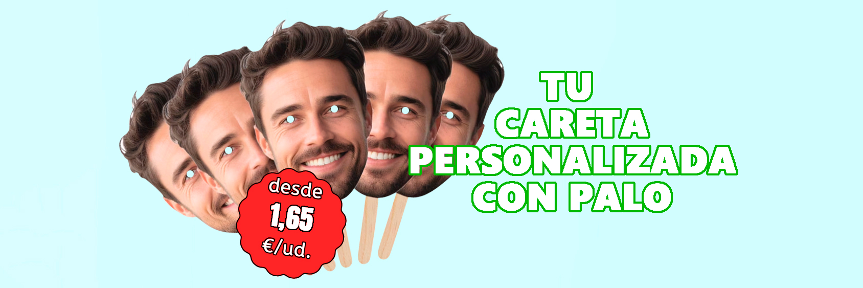 Caretas personalizadas con palo